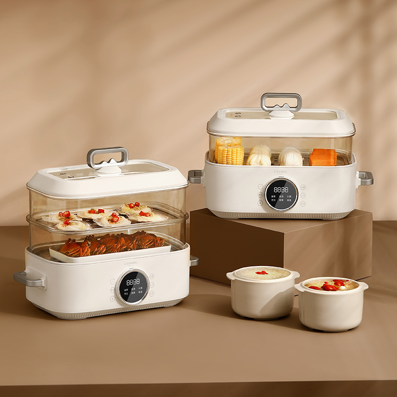 Home Cooking Electric - 10L 3-in-1 Electric Food Steamer -