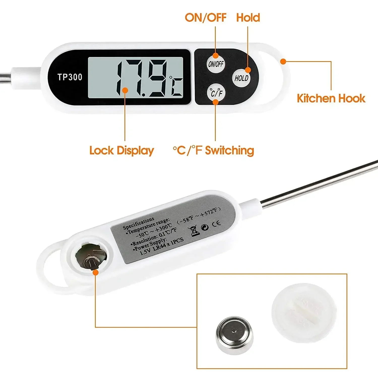 Stainless Steel Food Thermomet - Home Cooking Reading ulasan dan harga