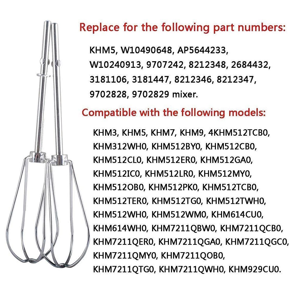 A56P-W10490648 & KHMPW Beaters - Kitchenaid Mixer Hand Mixer ulasan dan harga