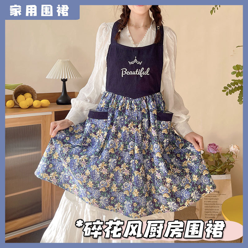 Corduroy apron beautiful for w - Home Cooking Work ulasan dan harga