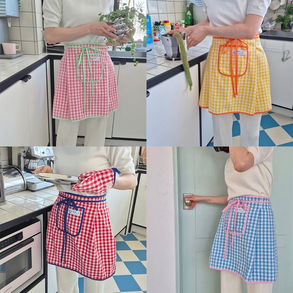 New Cotton Half Waist Apron St - Home Cooking Work ulasan dan harga