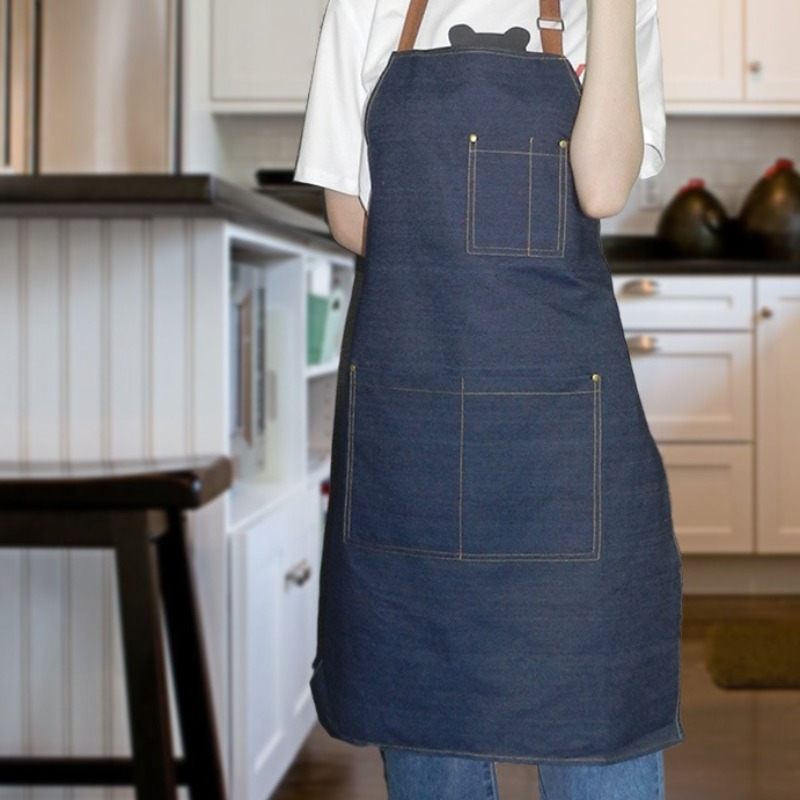 Denim Work Apron for Men Women - Home Cooking Work ulasan dan harga