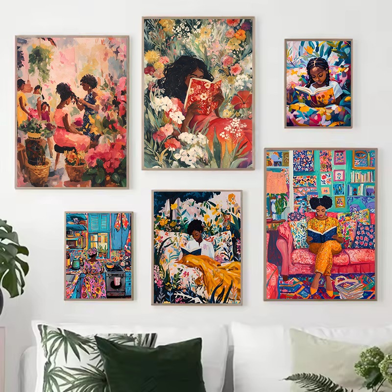 Abstract Vivid African Girl Co - Home Cooking Reading ulasan dan harga