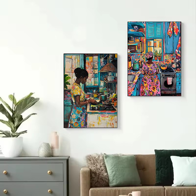 Abstract Vivid African Girl Co - Home Cooking Reading ulasan dan harga