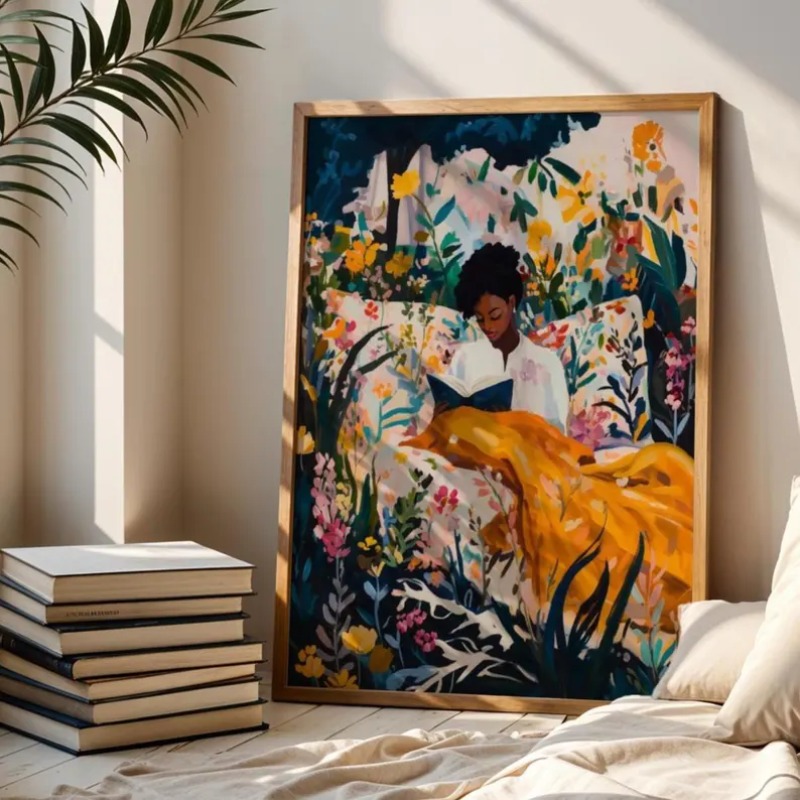 Abstract Vivid African Girl Co - Home Cooking Reading ulasan dan harga