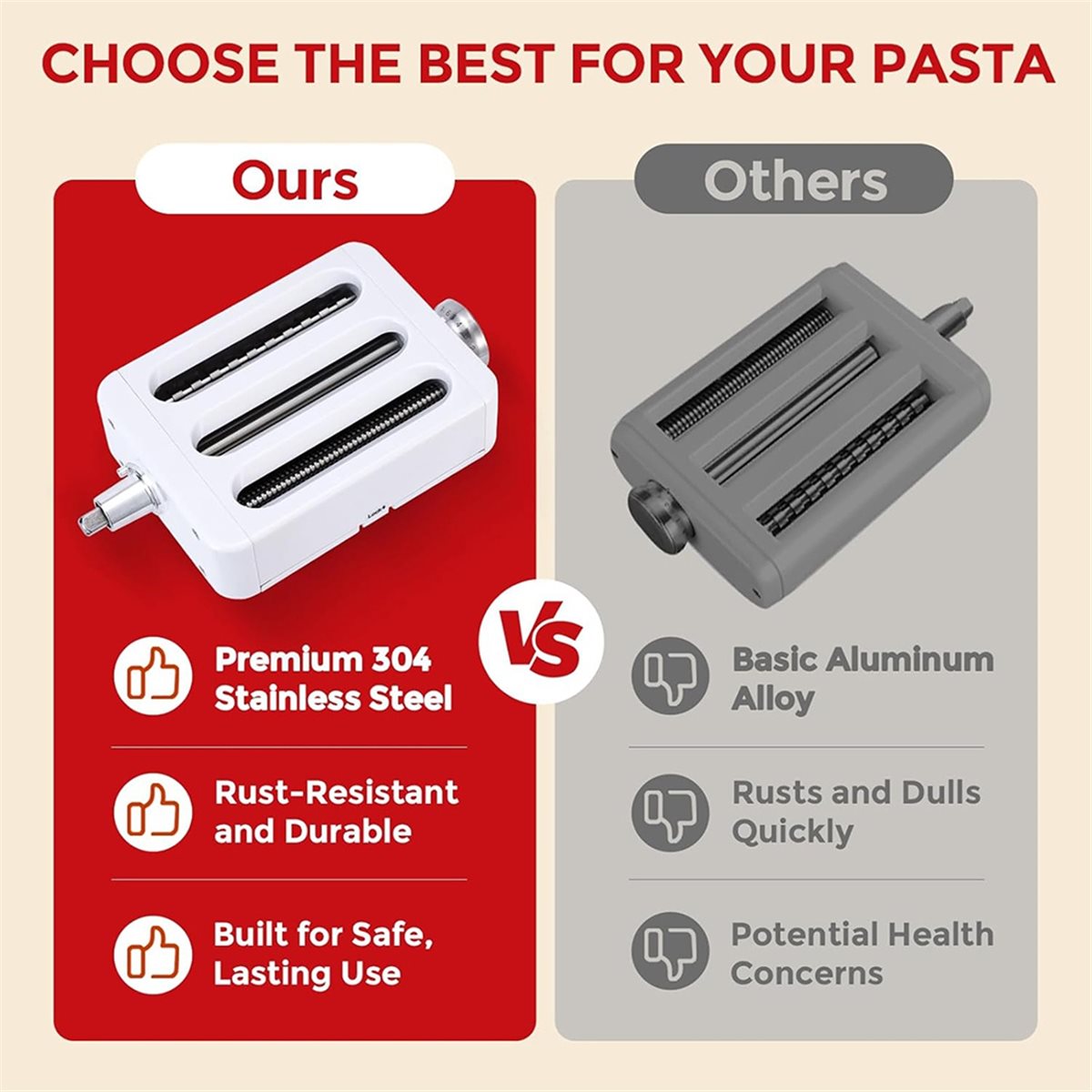 ABSF 3-in-1 Pasta Maker Attach - Kitchenaid Mixer Hand Mixer ulasan dan harga