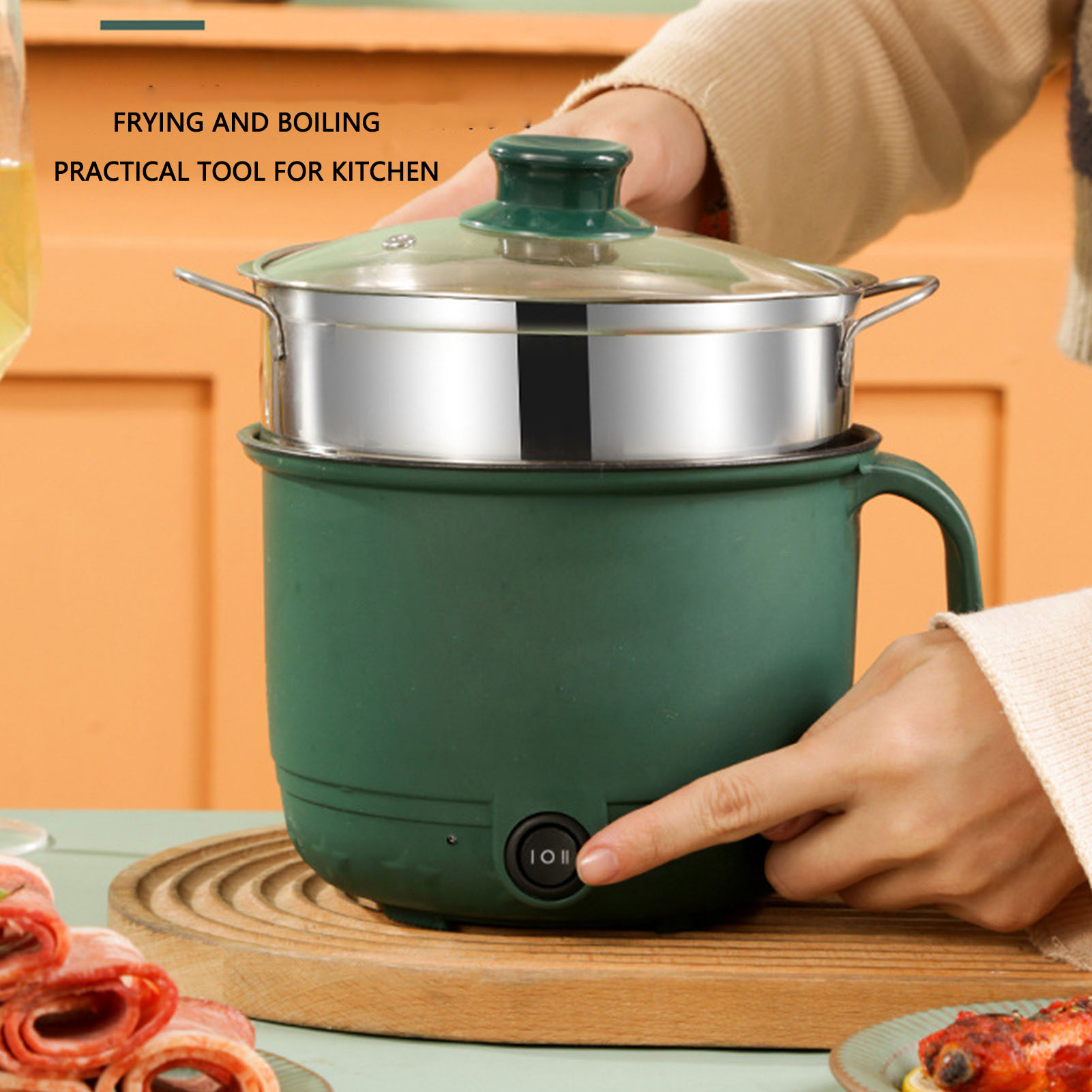Electric Cooking Pot 1.5L 600W - Home Cooking Electric ulasan dan harga